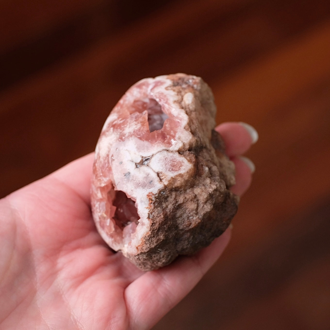 Raspberry Pink Amethyst Geode | Polished Pink Amethyst Crystal Specimen 7
