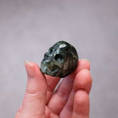 Seraphinite Crystal Skull | Rare Skull Carving
