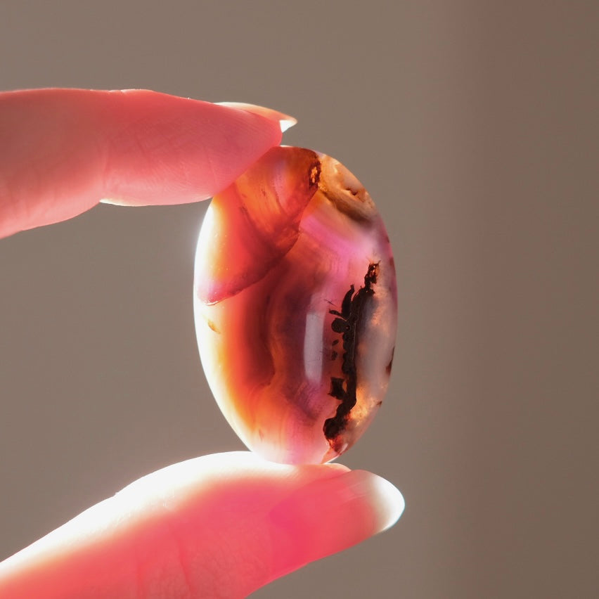 Blue Flower Agate Pocket Stone | Mini Flower Agate Crystal