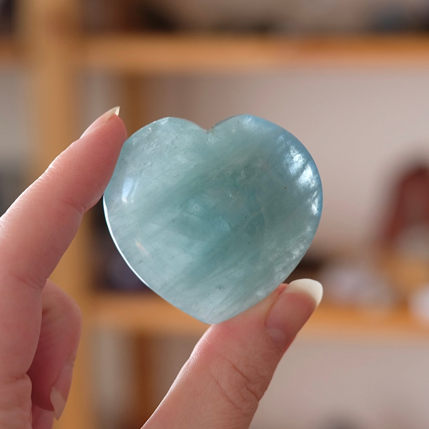 Aquamarine Heart | Blue Aquamarine Crystal Heart