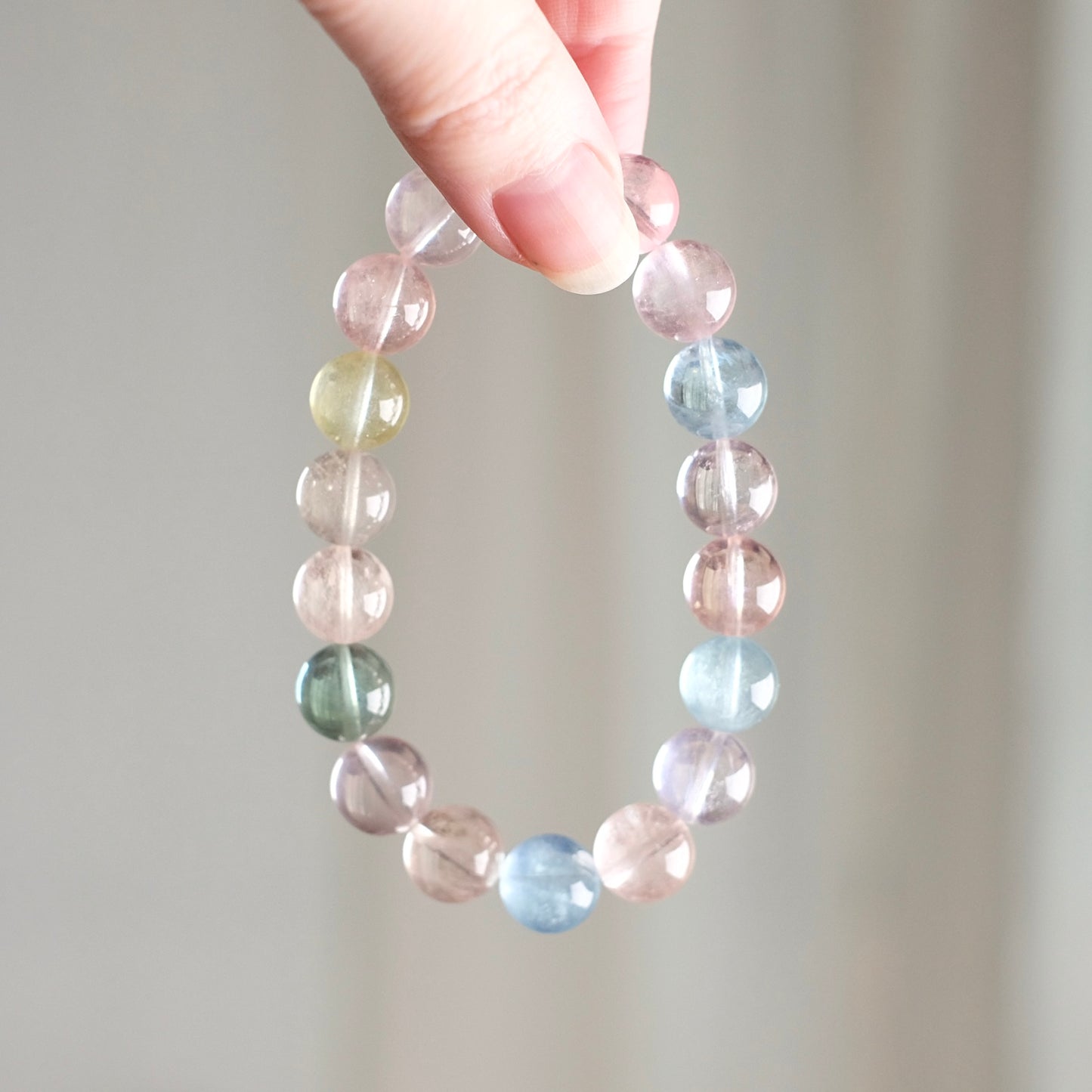 Morganite & Aquamarine Bracelet | Crystal Stretch Bracelet