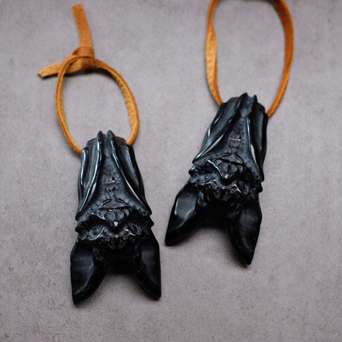 Black Obsidian Bat Crystal Carving | Halloween Crystal
