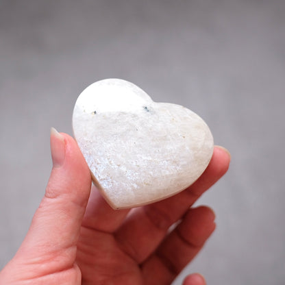 Flashy Moonstone Heart | Crystal Heart Carving
