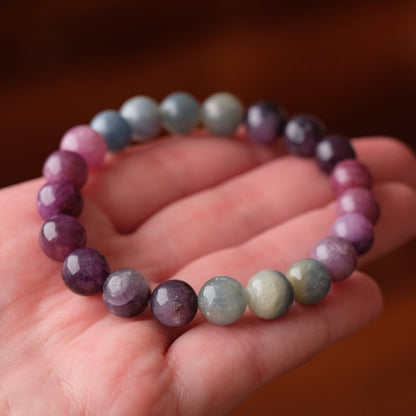 Ruby & Sapphire Bracelet | OOAK Ruby Crystal Stretch Bracelet
