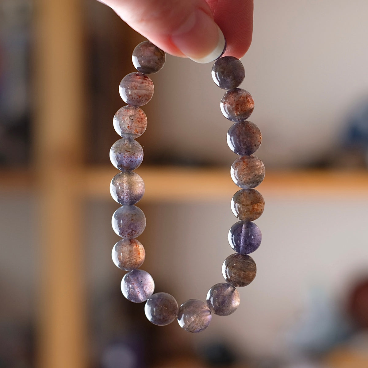Bloodshot Iolite Bracelet | Gem Iolite Crystal Bracelet