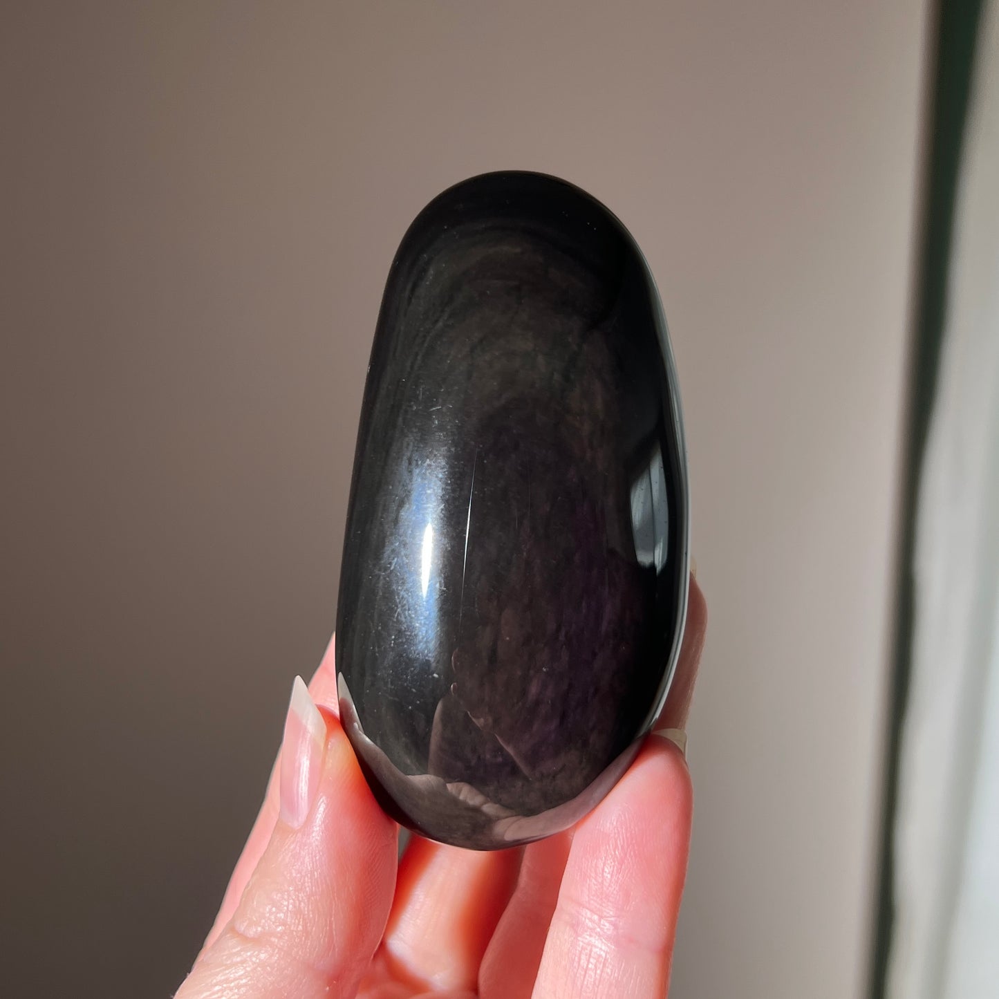 Rainbow Obsidian Palm | Velvet Obsidian Crystal Palmstone