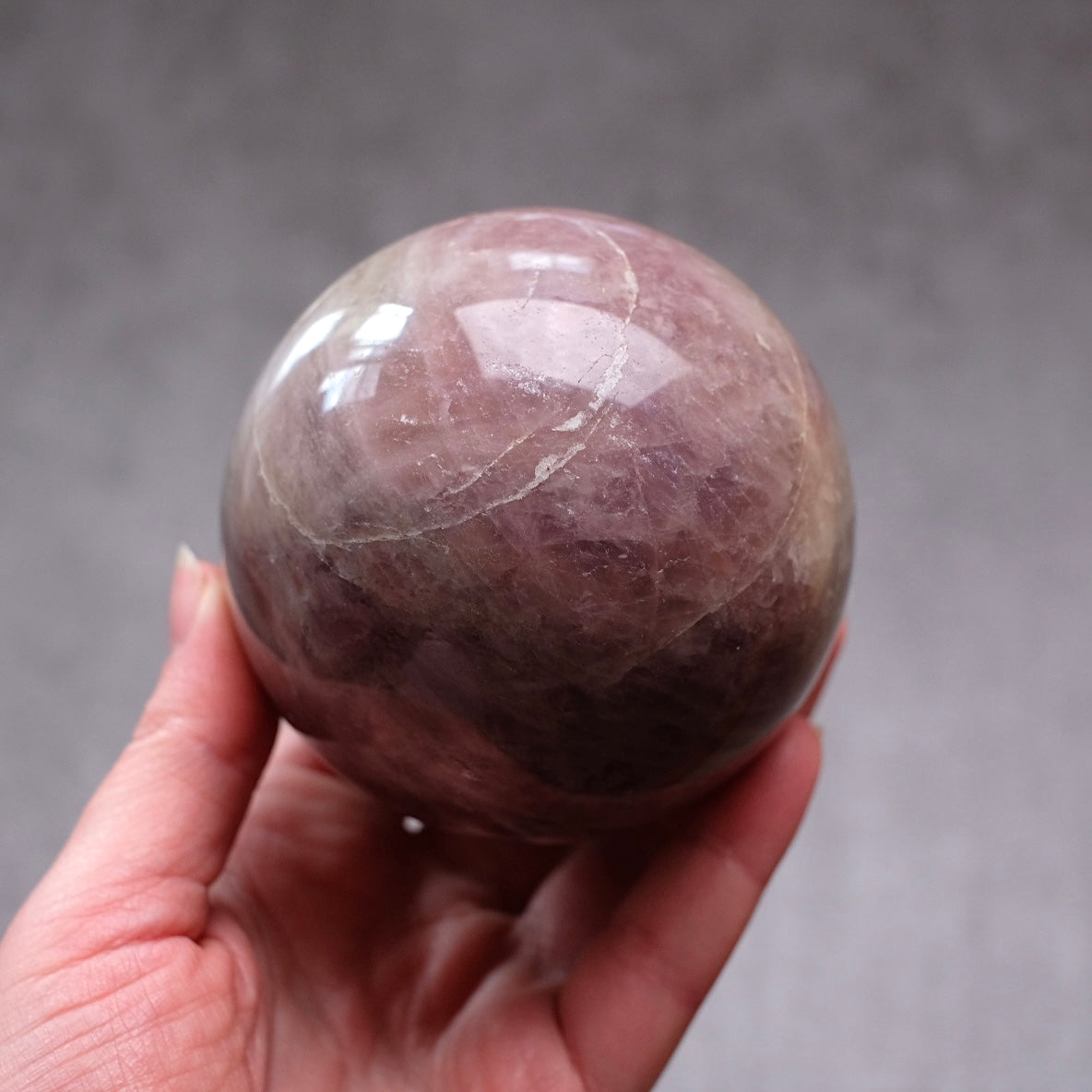 Purple Rose Quartz Sphere | Lavender Rose Quartz Crystal Sphere