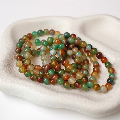 Autumn Chalcedony Bracelet | Agate Crystal Stretch Bracelet