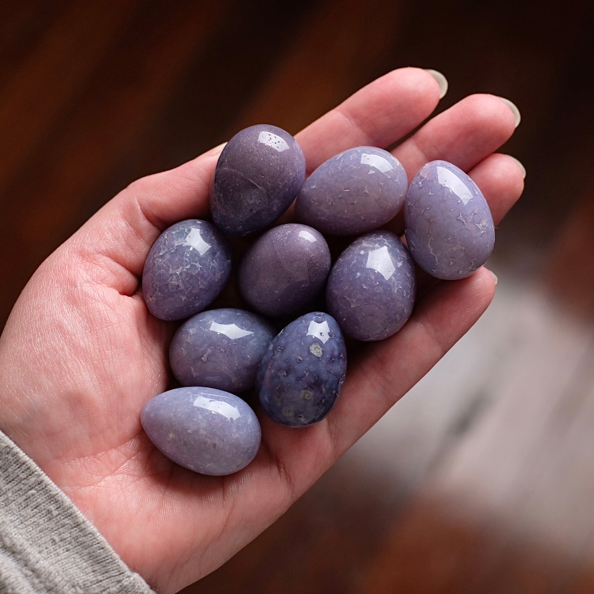 Grape Agate Eggs | Purple Botryoidal Chalcedony Crystal Eggs