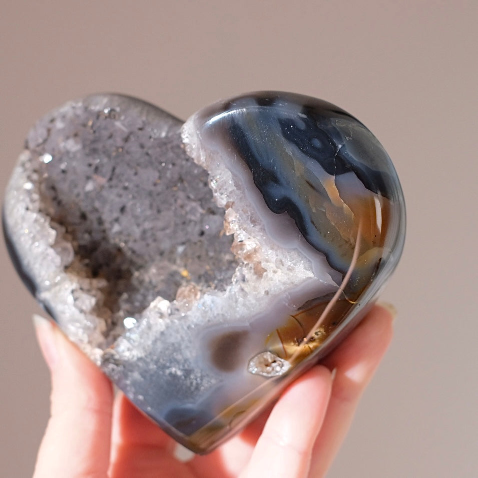 Druzy Agate Heart | Druzy Geode Crystal Heart | Agate Geode