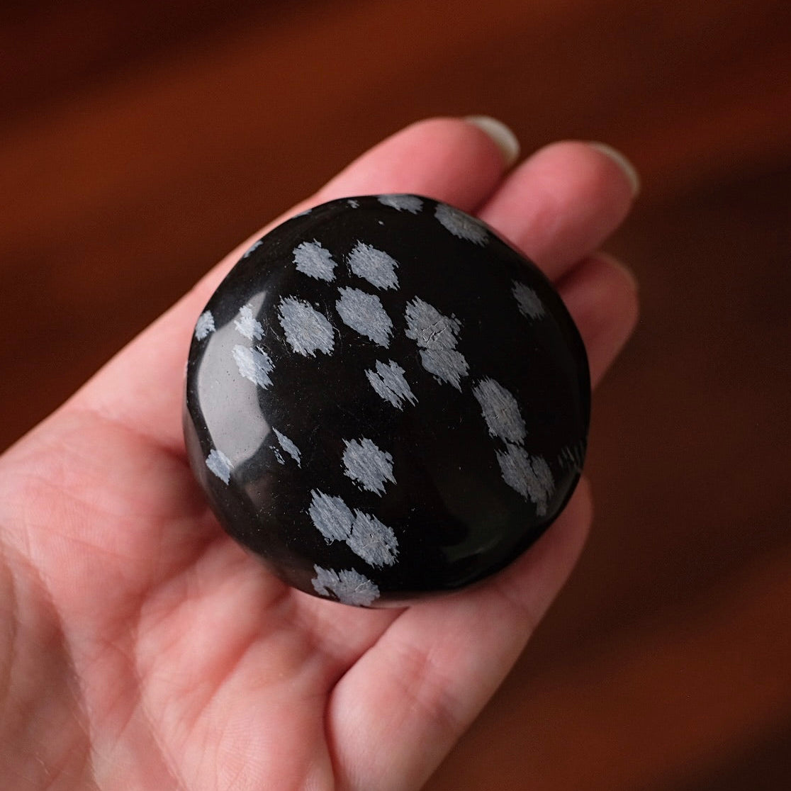 Snowflake Obsidian Palm | Obsidian Crystal Palmstone