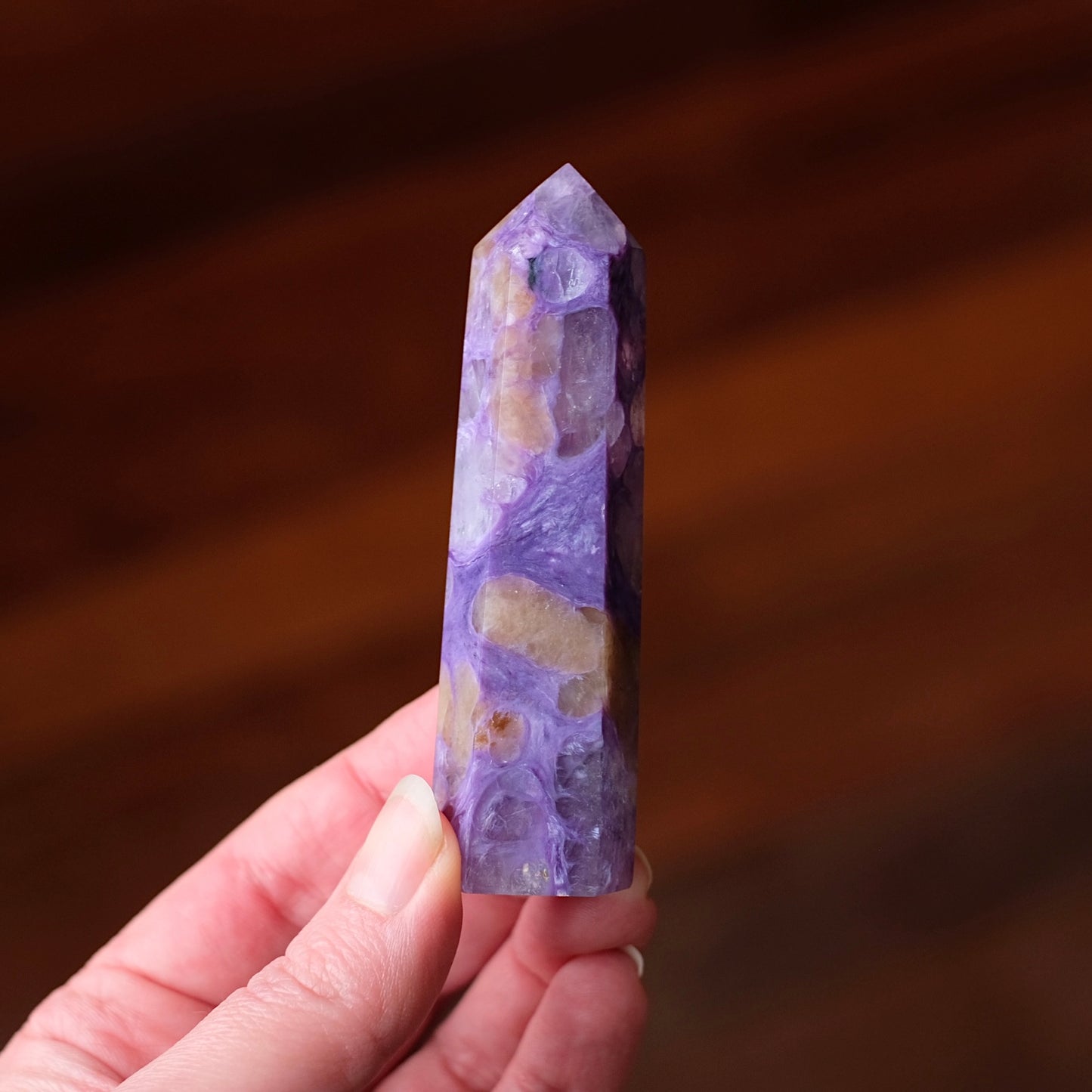 High Grade Charoite Point | Purple Charoite Crystal Tower