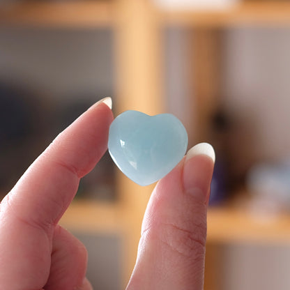 Aquamarine Heart | Blue Aquamarine Crystal Heart