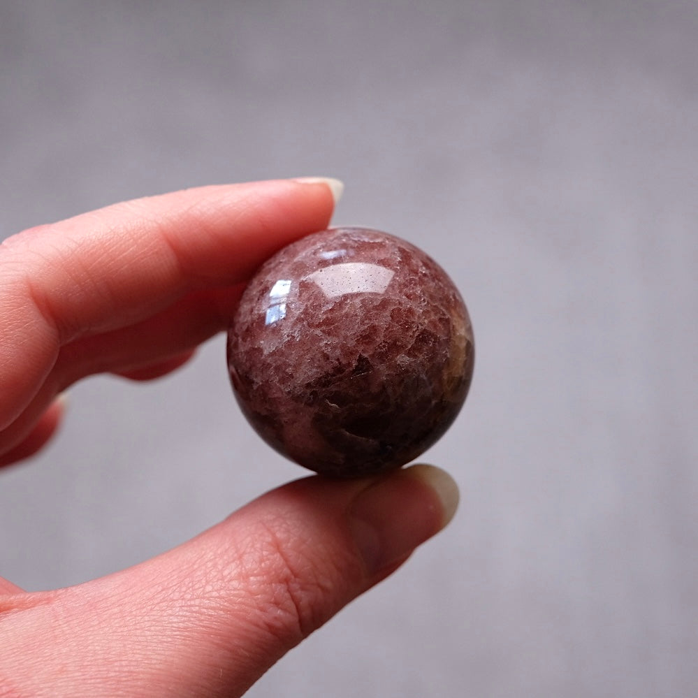 Tanzberry Quartz Crystal Sphere | Red Aventurine Sphere