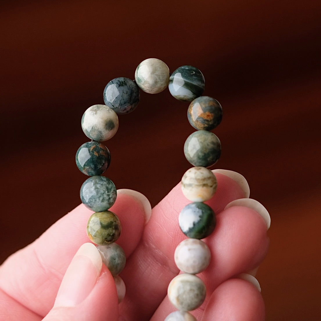 Ocean Jasper Bracelet | Orbicular Jasper Crystal Stretch Bracelet