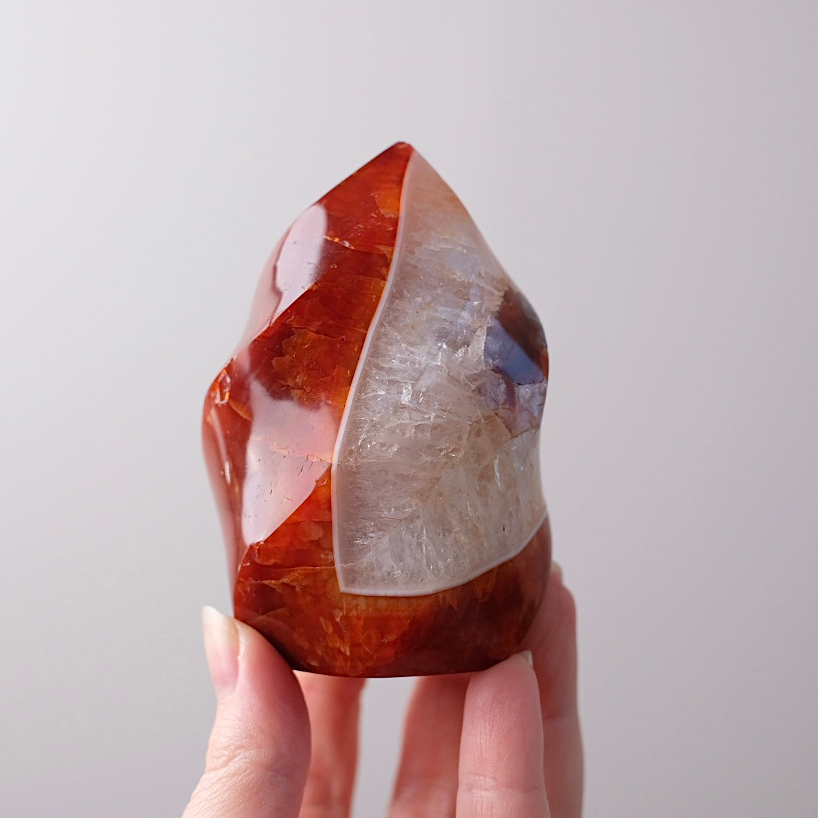 Carnelian + Quartz Flame | Polished Carnelian Freeform