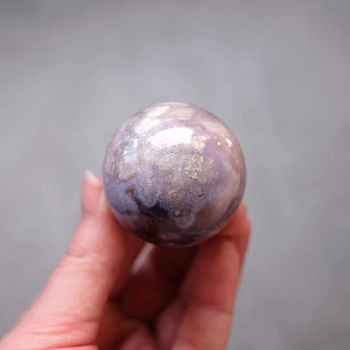 Flower Agate Sphere | Cherry Blossom Agate Crystal Sphere