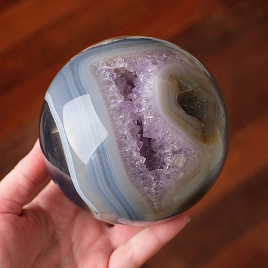 XL Geode Amethyst Sphere | Amethyst & Agate Crystal Sphere
