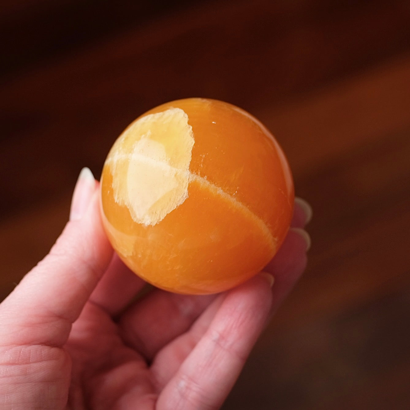 Orange Calcite Sphere | Calcite Crystal Sphere