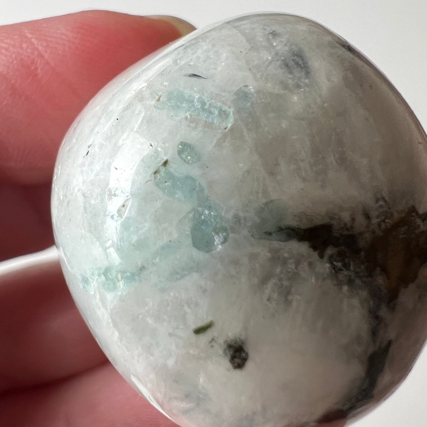 Rainbow Moonstone + Aquamarine Tumble | Blue Moonstone Tumbled Crystal