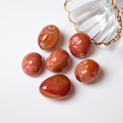 Banded Carnelian Tumbles | Carnelian Crystal Tumbles