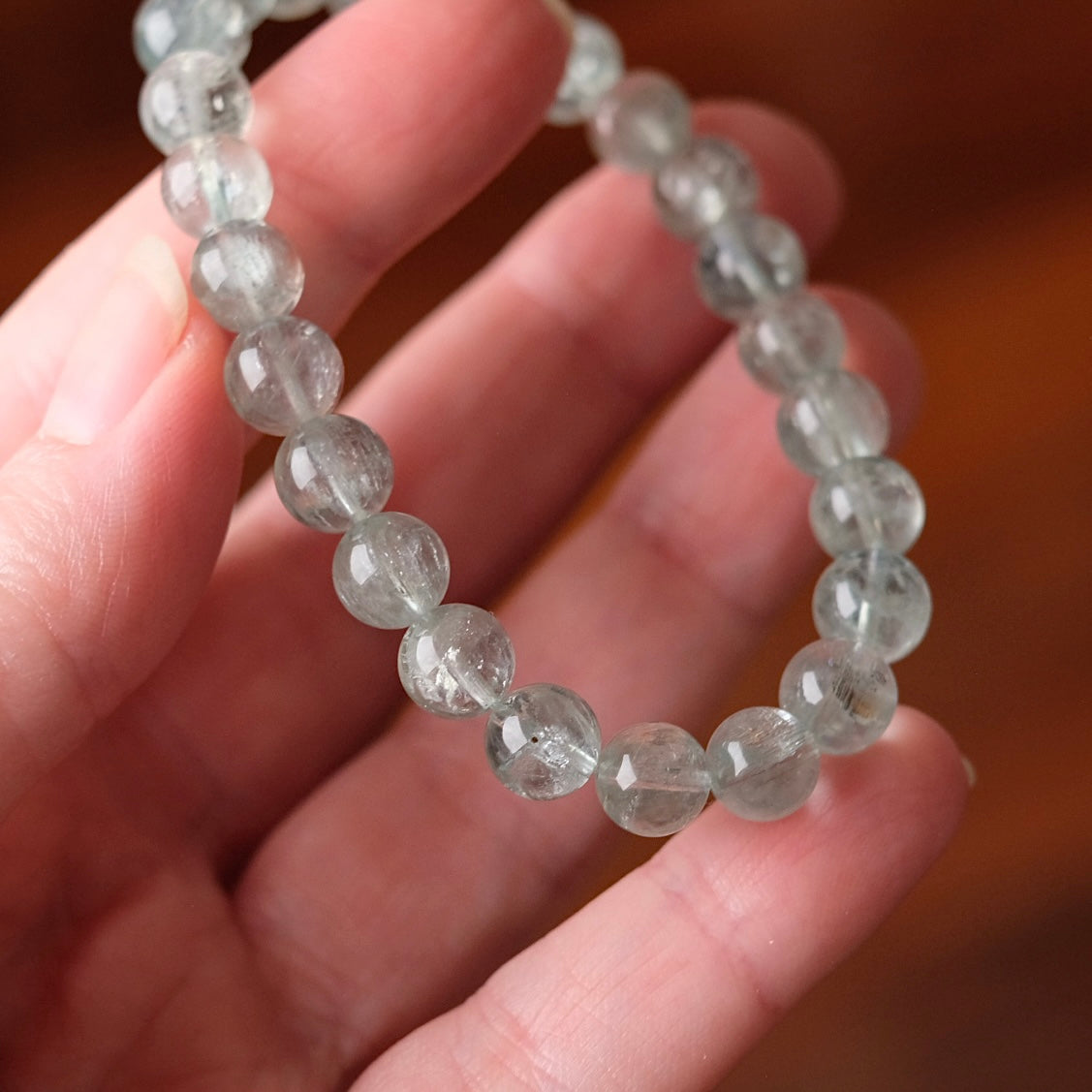 Green Aquamarine Bracelet | Crystal Stretch Bracelet