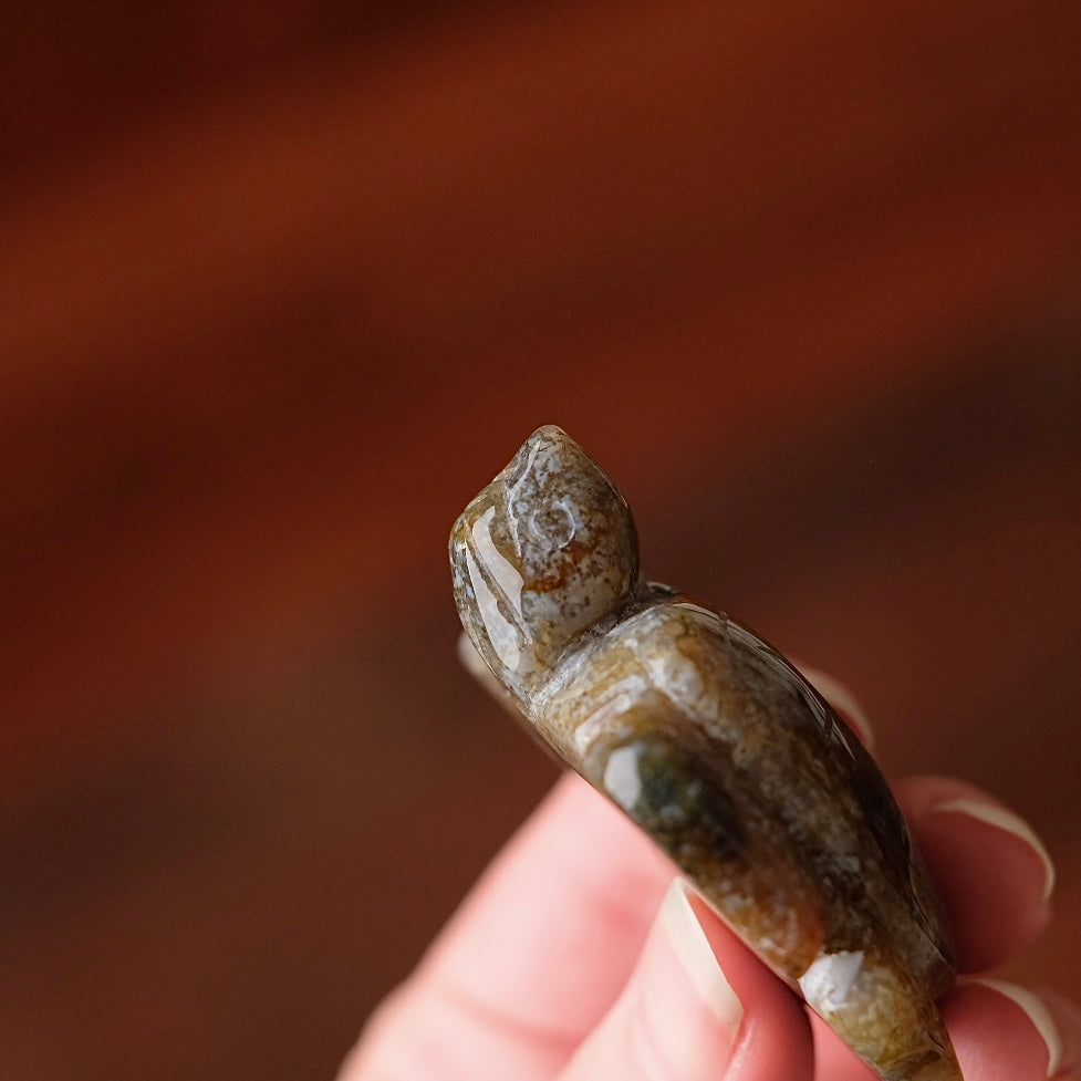 Moss Agate Turtle Carving | Crystal Animal | Crystal Turtle