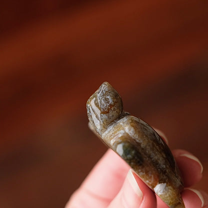 Moss Agate Turtle Carving | Crystal Animal | Crystal Turtle