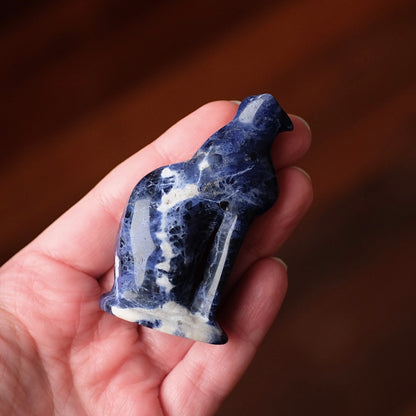 Sodalite Egyptian Cat Carving | Crystal Cat Figure