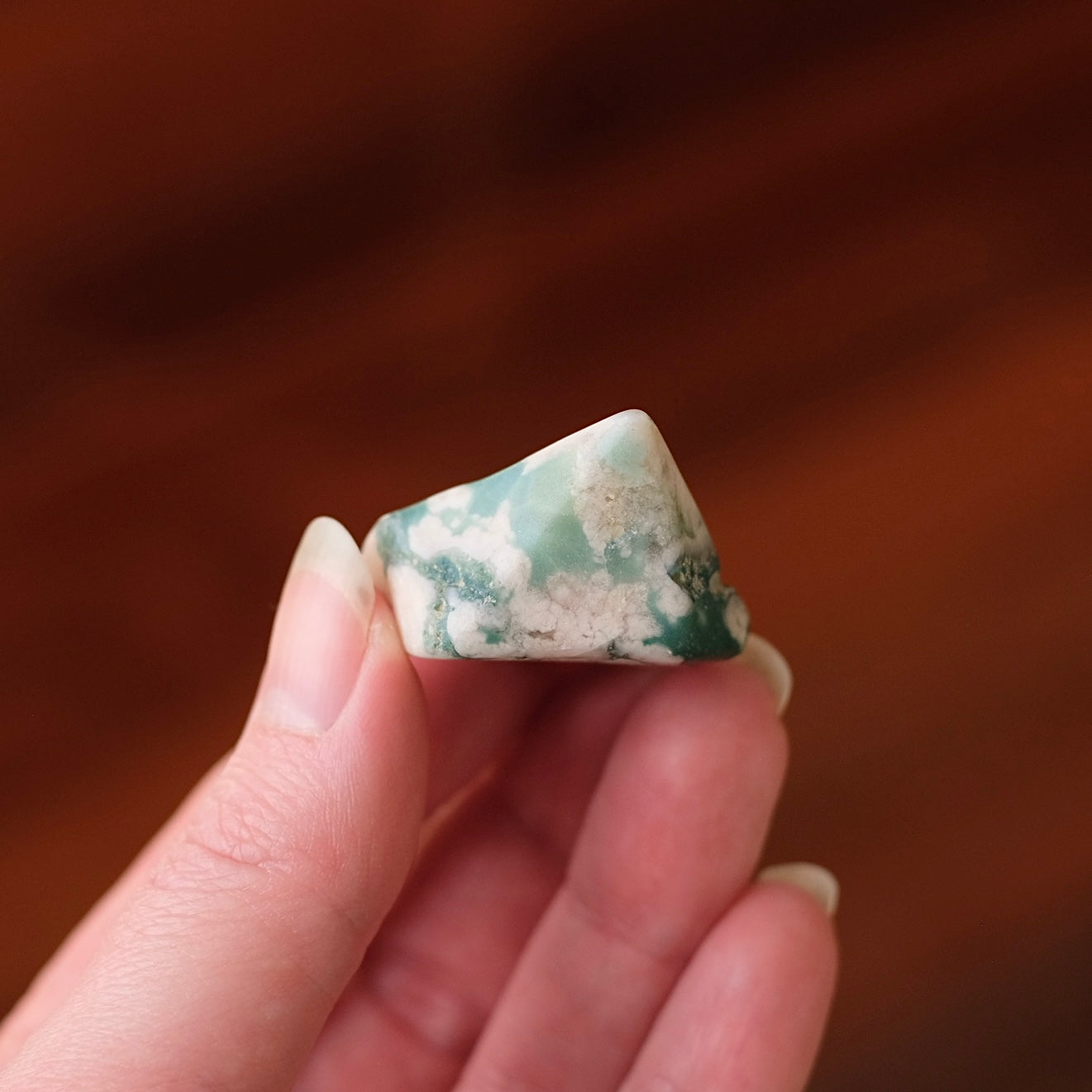 Rare Blue Flower Agate Crystal | Green Flower Agate Freeform