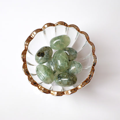 Prehnite Tumbles | Green Prehnite & Epidote Tumbled Crystal