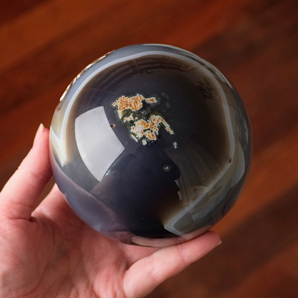 XL Geode Amethyst Sphere | Amethyst & Agate Crystal Sphere