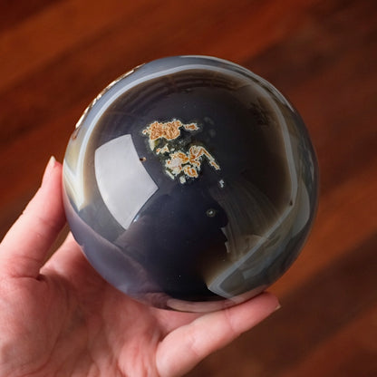 XL Geode Amethyst Sphere | Amethyst & Agate Crystal Sphere