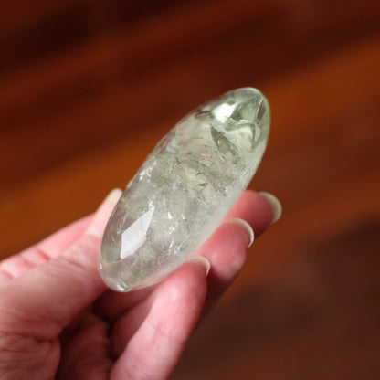 XL Prasiolite Palm | Green Amethyst Crystal Palmstone