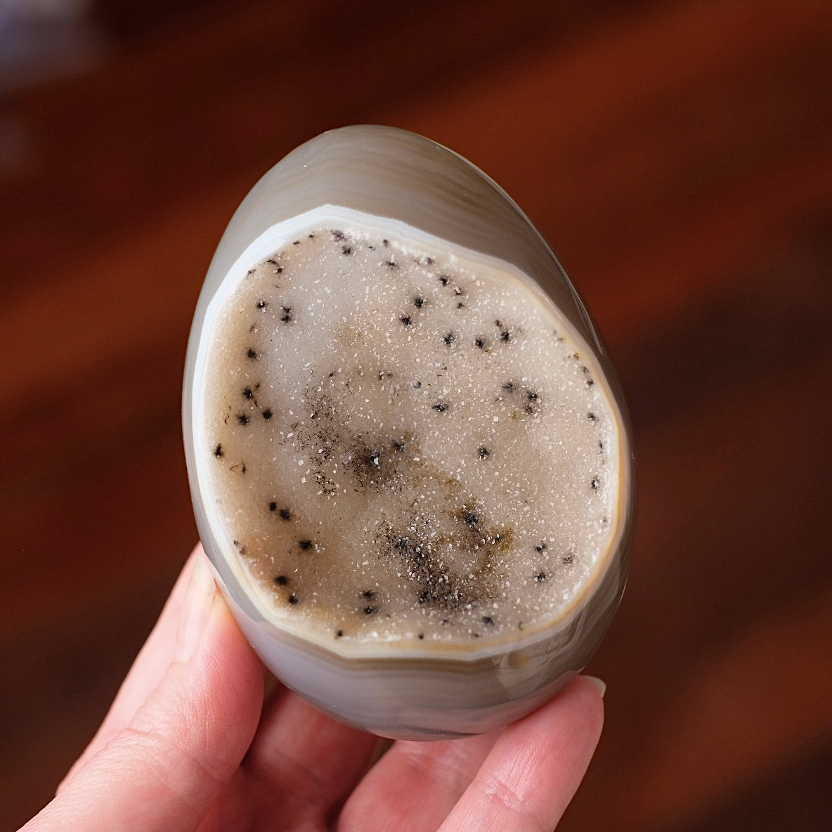Druzy Agate Egg + Display Stand | Agate Crystal Display