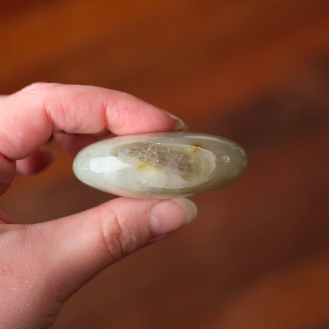 Garnierite Palm | Green Moonstone Crystal Palm Stone