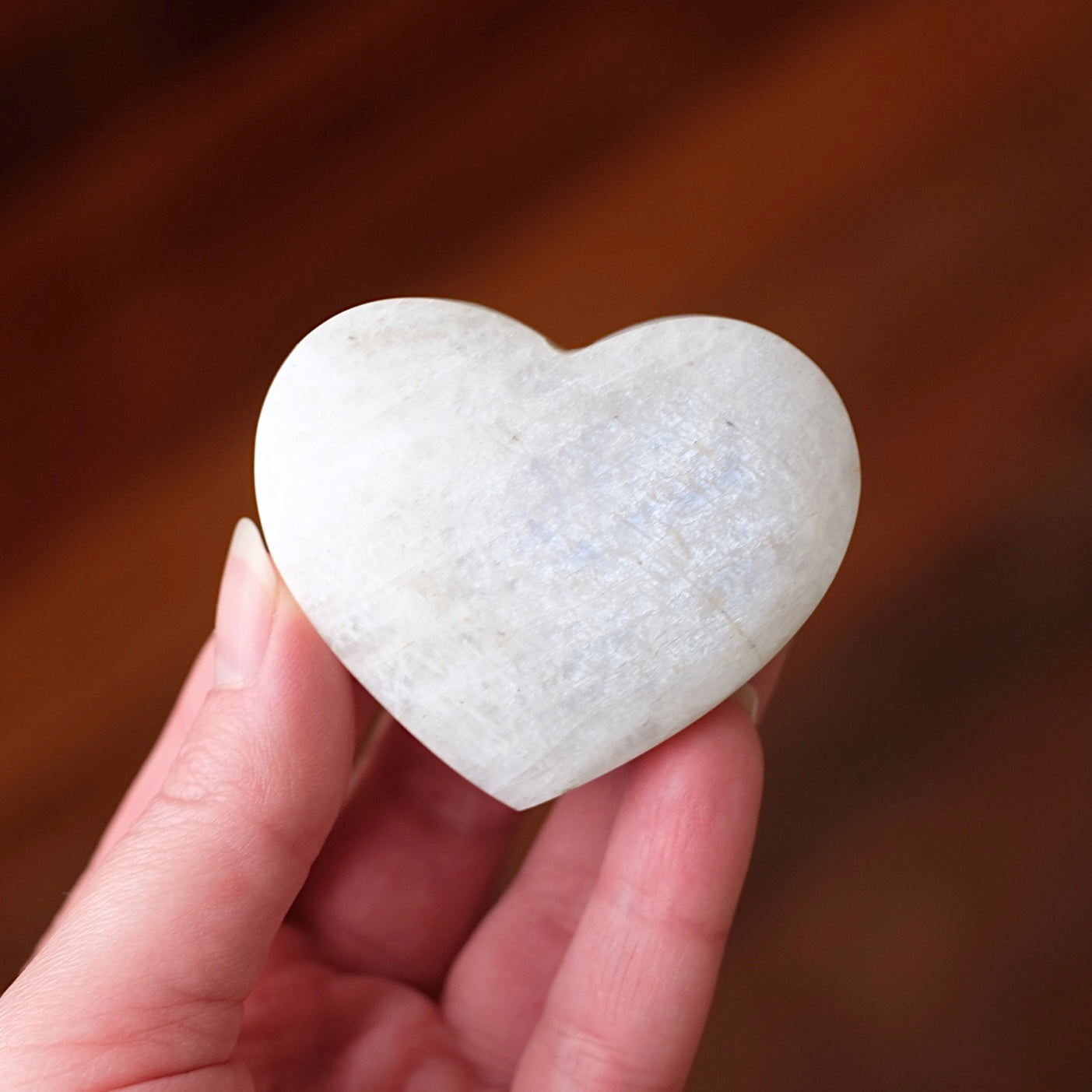 Flashy Moonstone Heart | Crystal Heart Carving