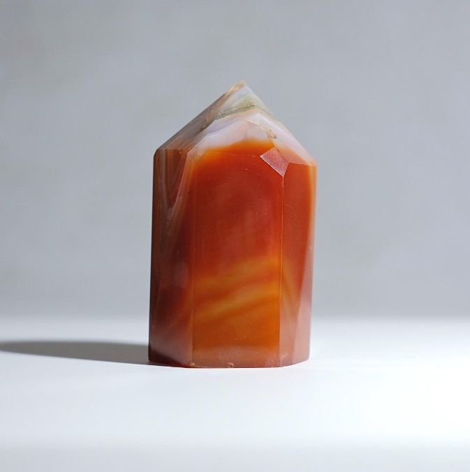 Carnelian Tower | Striped Carnelian Crystal Point