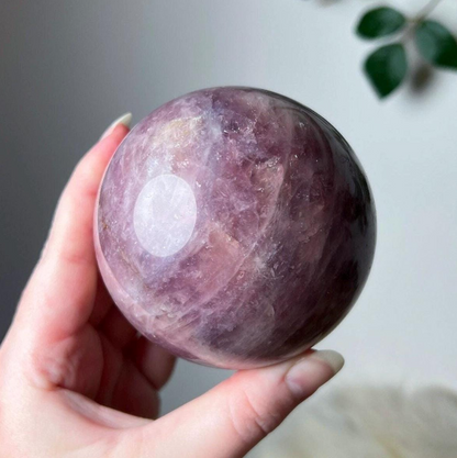 Purple Rose Quartz Sphere | Lavender Rose Quartz Crystal Sphere
