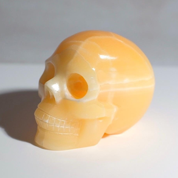 Yellow Calcite Crystal Skull | Calcite Skull