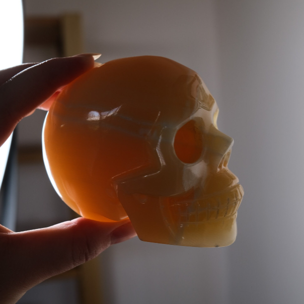 Yellow Calcite Crystal Skull | Calcite Skull