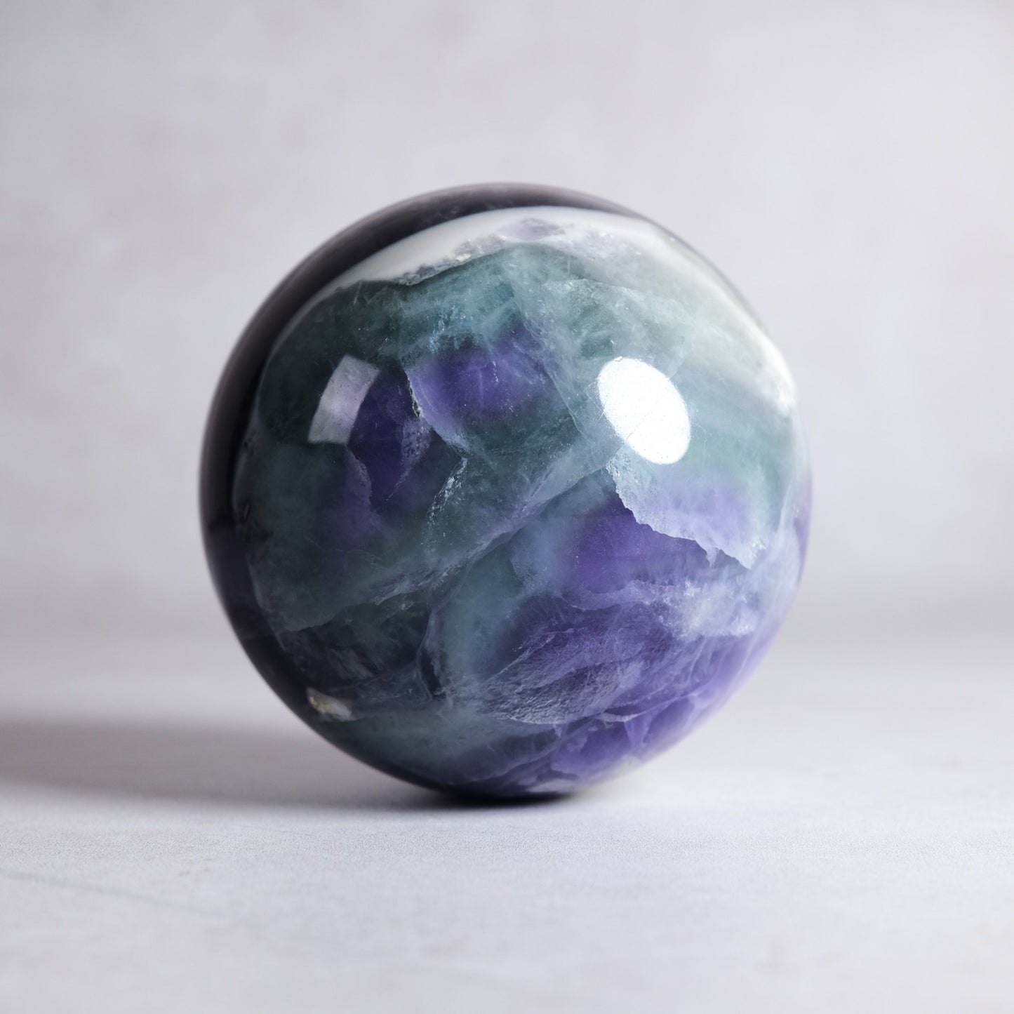 Pretty Fluorite Crystal Sphere | Polished Rainbow Fluorite Sphere