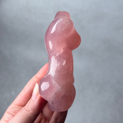 Rose Quartz Goddess Figure | Divine Feminine Crystal Carving