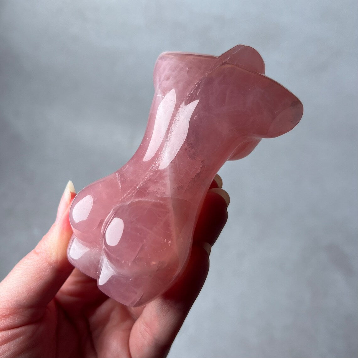 Rose Quartz Goddess Figure | Divine Feminine Crystal Carving