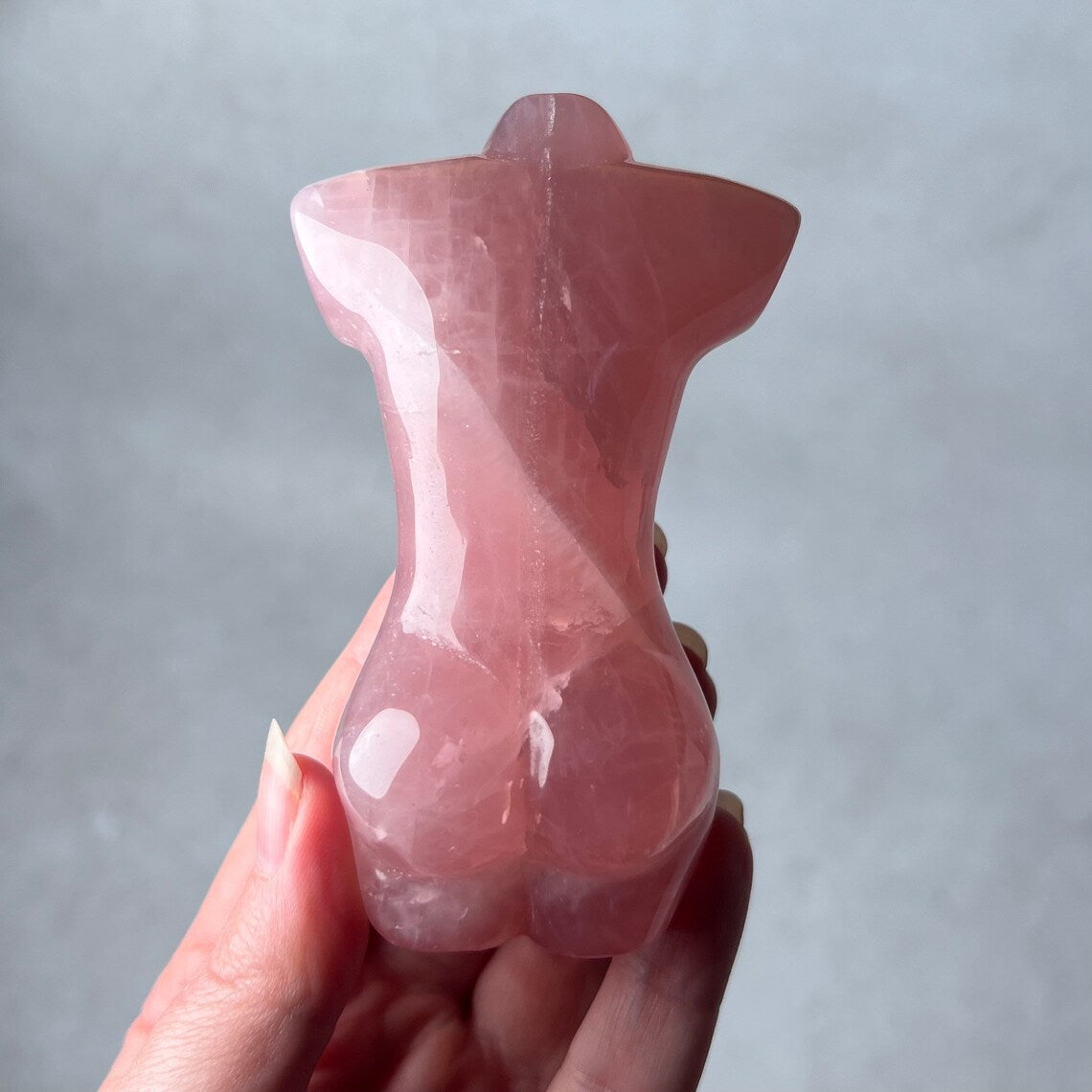 Rose Quartz Goddess Figure | Divine Feminine Crystal Carving