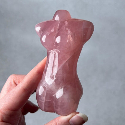 Rose Quartz Goddess Figure | Divine Feminine Crystal Carving