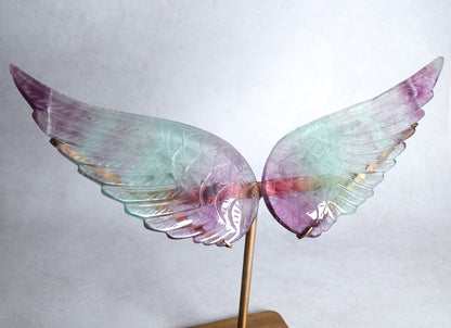 Fluorite Angel Wings Display | Crystal Wings & Stand