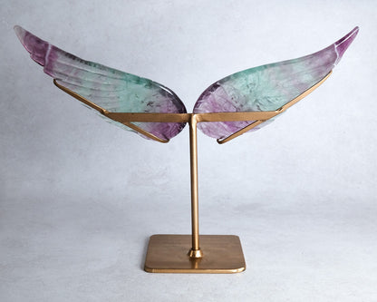 Fluorite Angel Wings Display | Crystal Wings & Stand