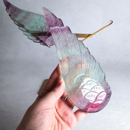 Fluorite Angel Wings Display | Crystal Wings & Stand