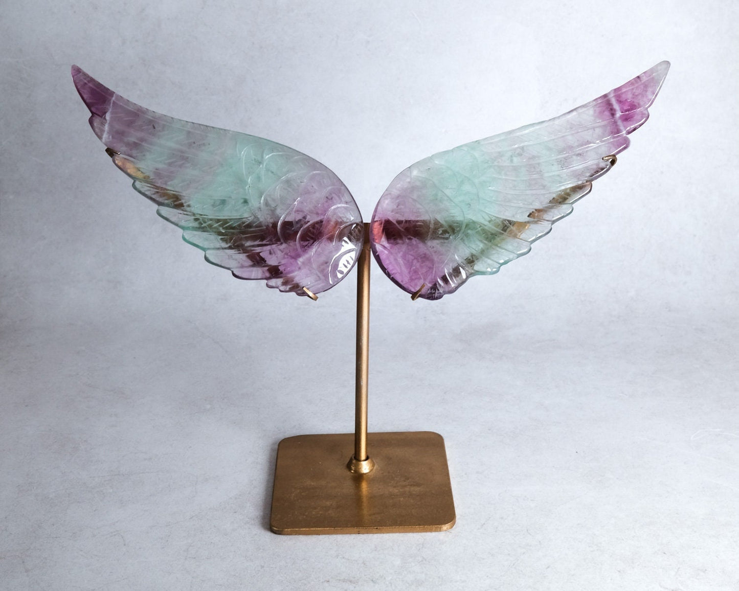 Fluorite Angel Wings Display | Crystal Wings & Stand